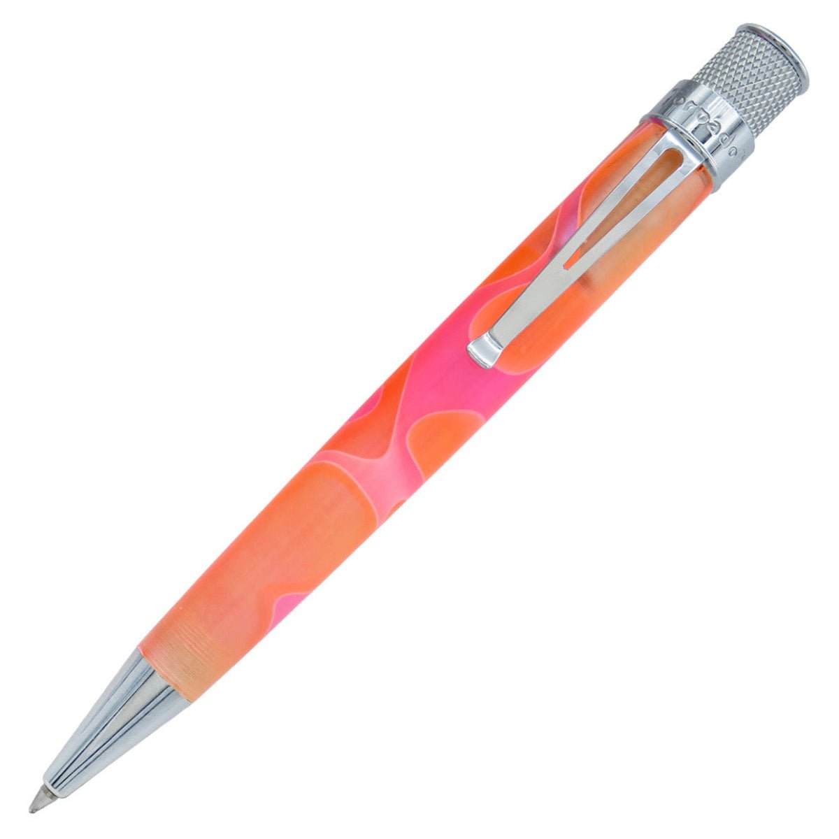 Retro 51 Tornado Acrylic Rollerball Pen - Cosmic Pink & Orange Swirl - Pen Boutique Ltd