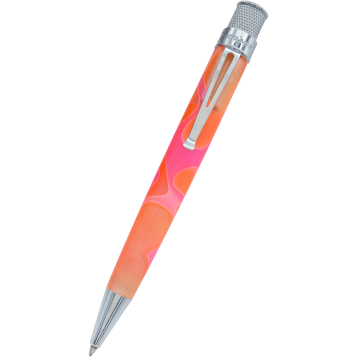 Retro 51 Tornado Acrylic Rollerball Pen - Cosmic Pink & Orange Swirl - Pen Boutique Ltd