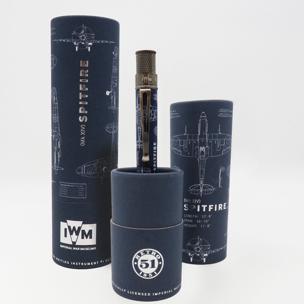 Retro 51 Tornado Imperial War Museum Rollerball Pen - Spitfire Blueprint - Pen Boutique Ltd