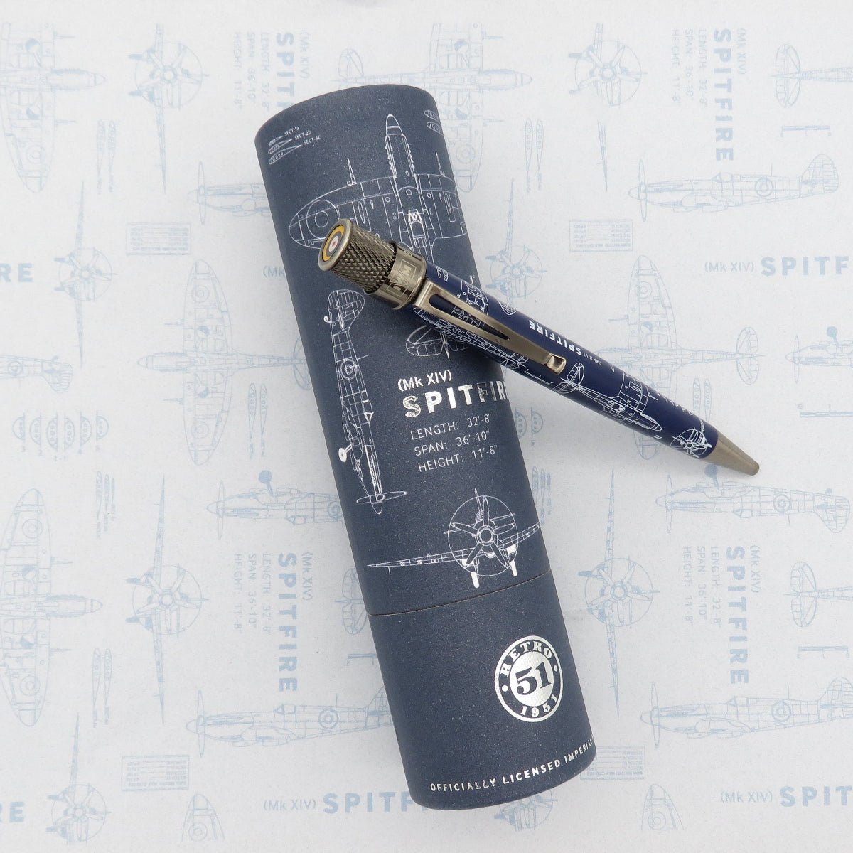 Retro 51 Tornado Imperial War Museum Rollerball Pen - Spitfire Blueprint - Pen Boutique Ltd