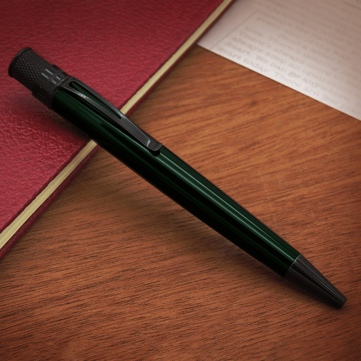 Retro 51 Tornado Stealth Lacquers Rollerball Pen - Emerald Green - Pen Boutique Ltd