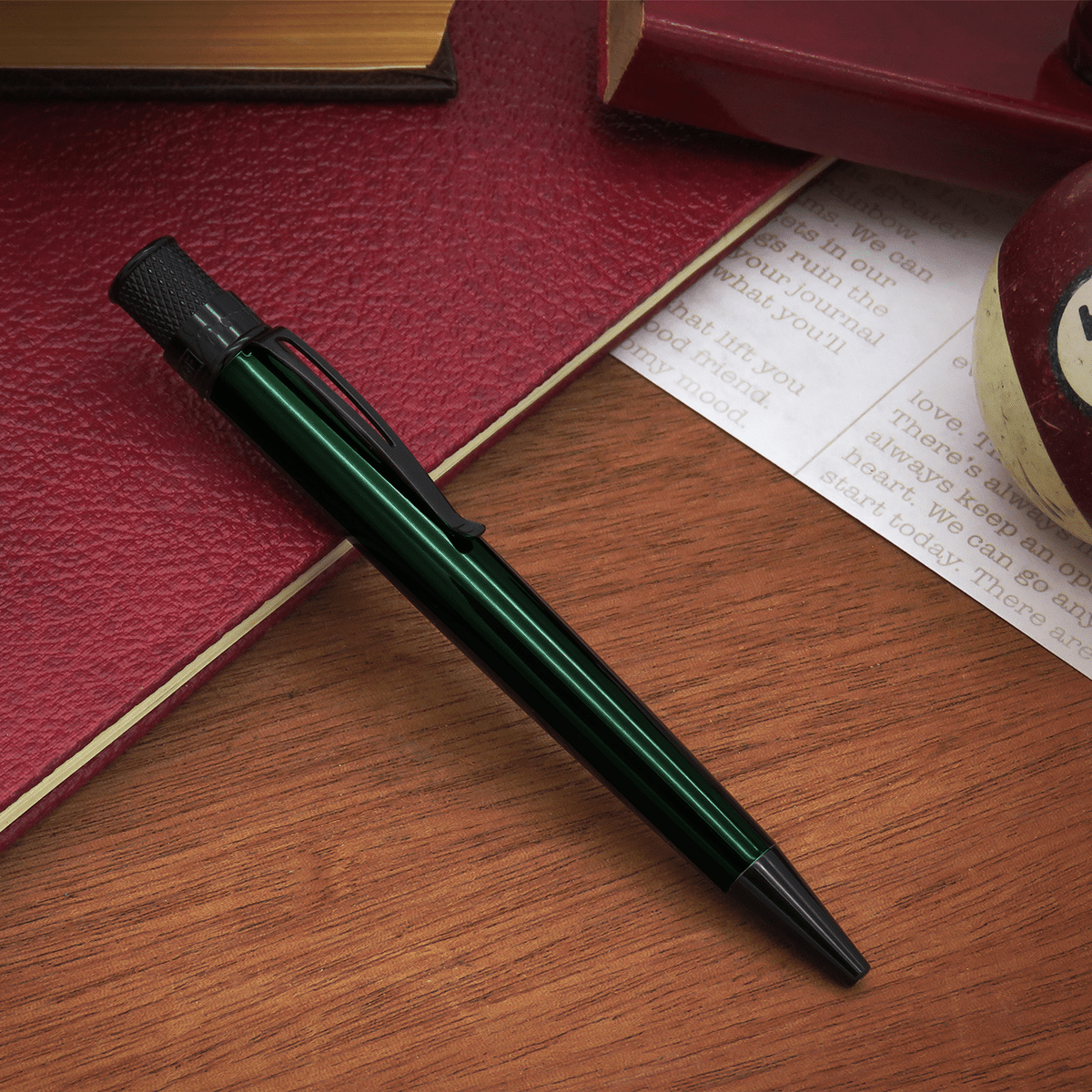 Retro 51 Tornado Stealth Lacquers Rollerball Pen - Emerald Green - Pen Boutique Ltd