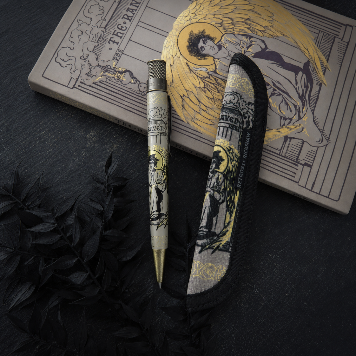 Retro 51 x Rickshaw Bagworks Pen Sleeve - Raven 5-Pen Boutique Ltd