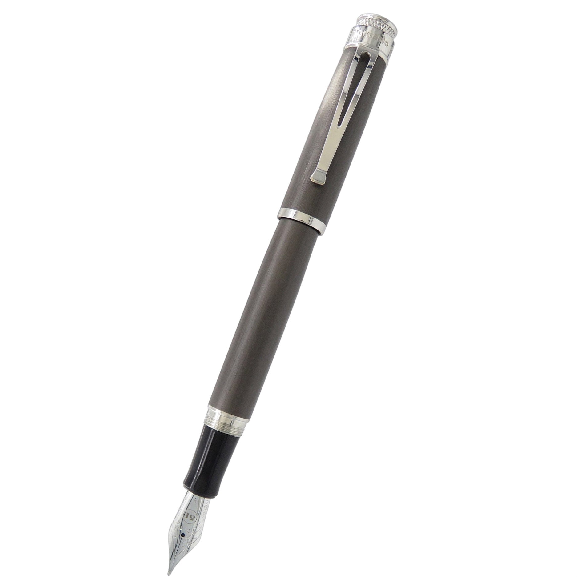 Retro51 Tornado Platinum Fountain Pen - Black Nickel - Pen Boutique Ltd