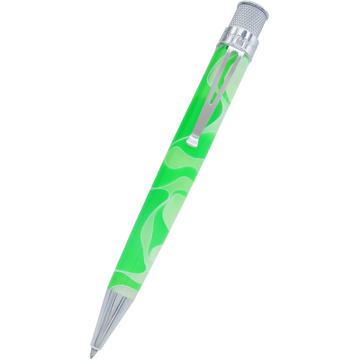 Retro 51 Tornado Acrylic Rollerball Pen - Cosmic Green & White Swirl - Pen Boutique Ltd