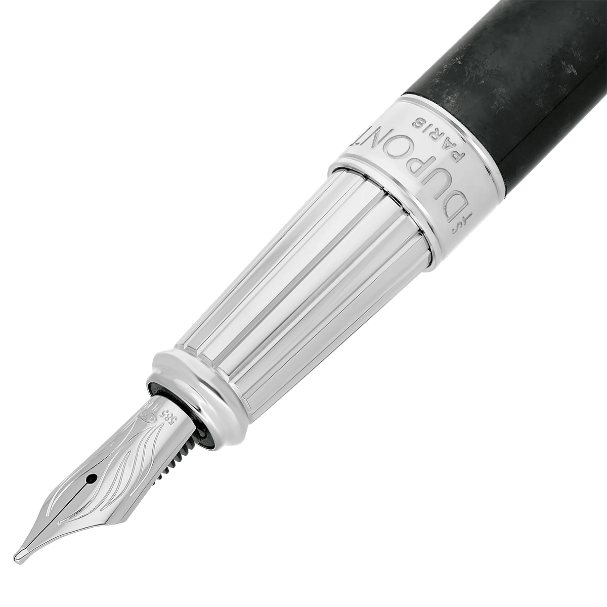 S T Dupont Line D Eternity Fountain Pen - Limited Edition - Popote Black - Palladium Trim - Pen Boutique Ltd