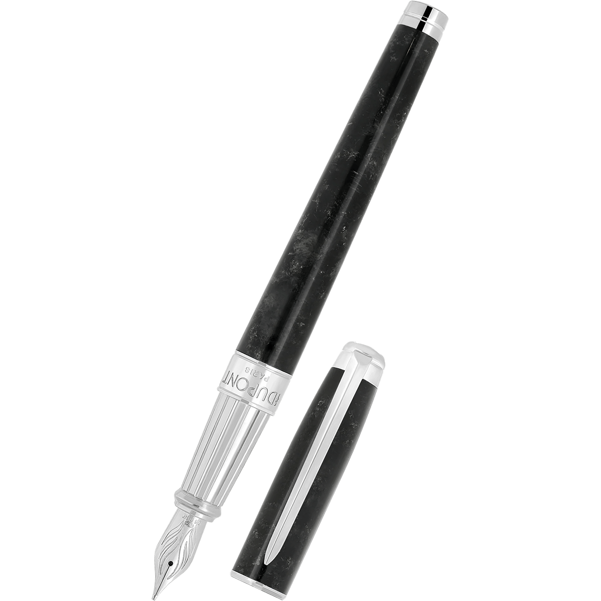 S T Dupont Line D Eternity Fountain Pen - Limited Edition - Popote Black - Palladium Trim - Pen Boutique Ltd