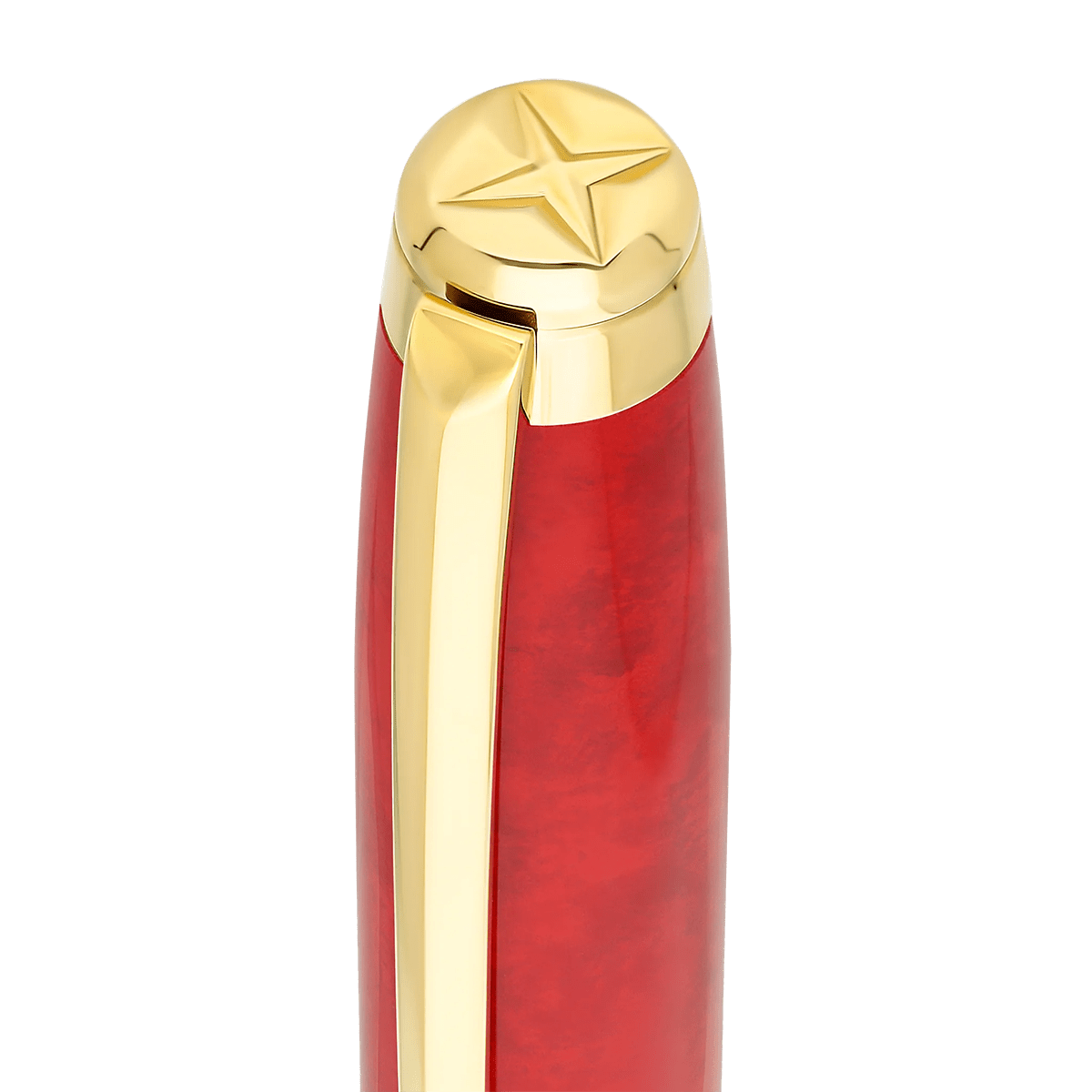 S T Dupont Line D Eternity Fountain Pen - Limited Edition - Popote Red - Yellow Gold Trim (Large) - Pen Boutique Ltd