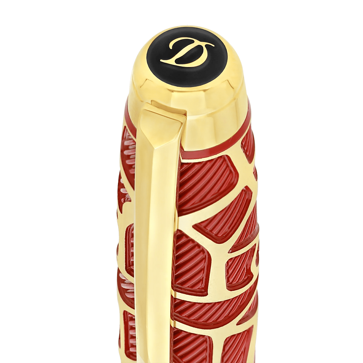 S T Dupont Line D Eternity Rollerball Pen - Limited Edition - Orlinski Red - Yellow Gold Trim (Large) - Pen Boutique Ltd