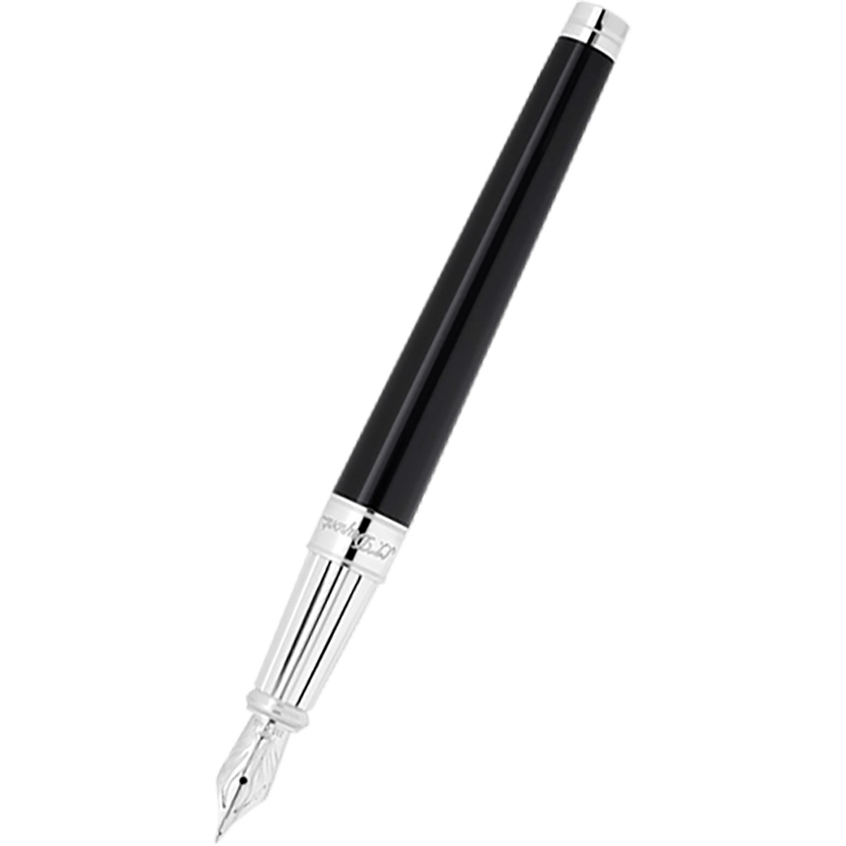 S T Dupont Line D Fountain Pen - Eternity - Black - Palladium Trim (Large) - Pen Boutique Ltd