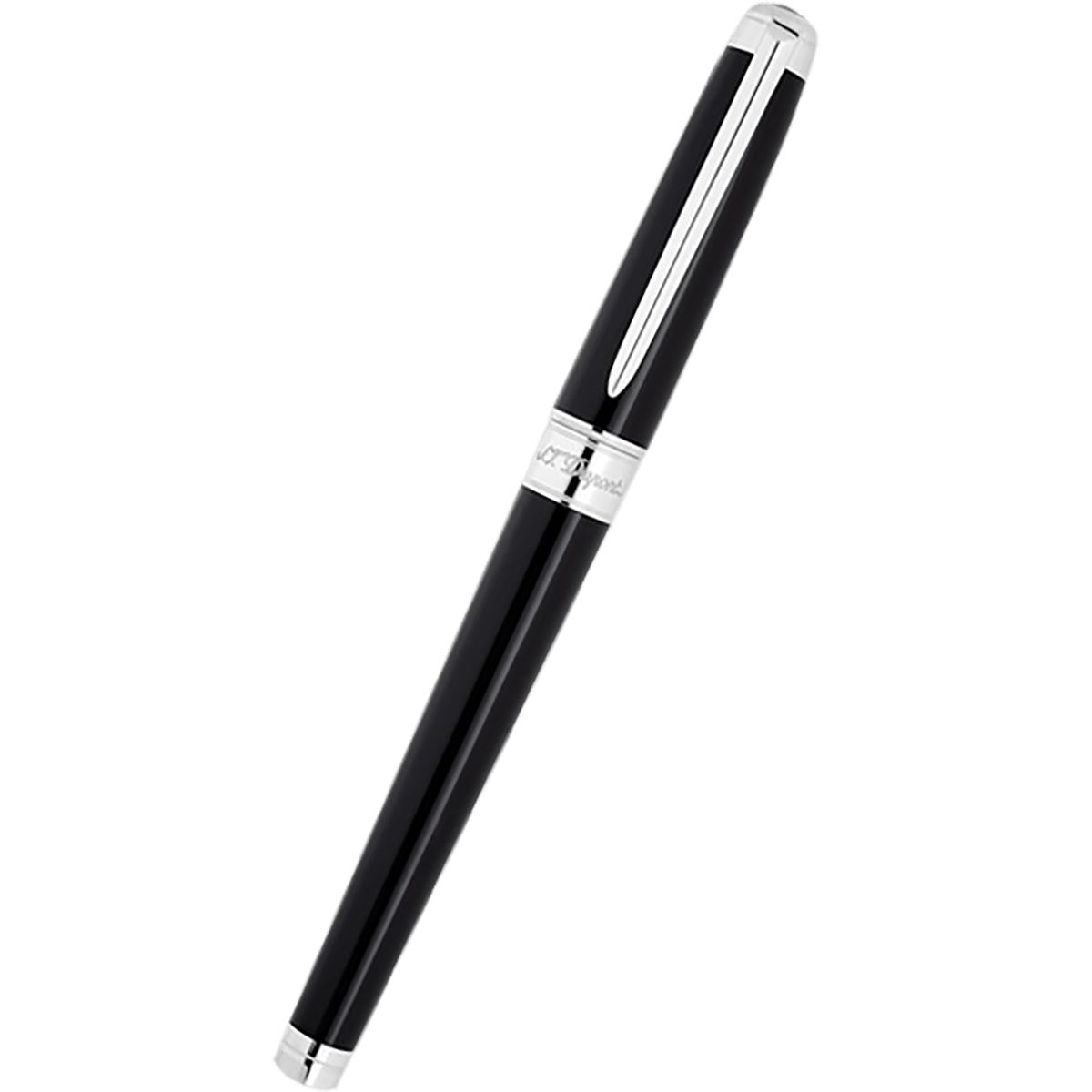 S T Dupont Line D Fountain Pen - Eternity - Black - Palladium Trim (Large) - Pen Boutique Ltd