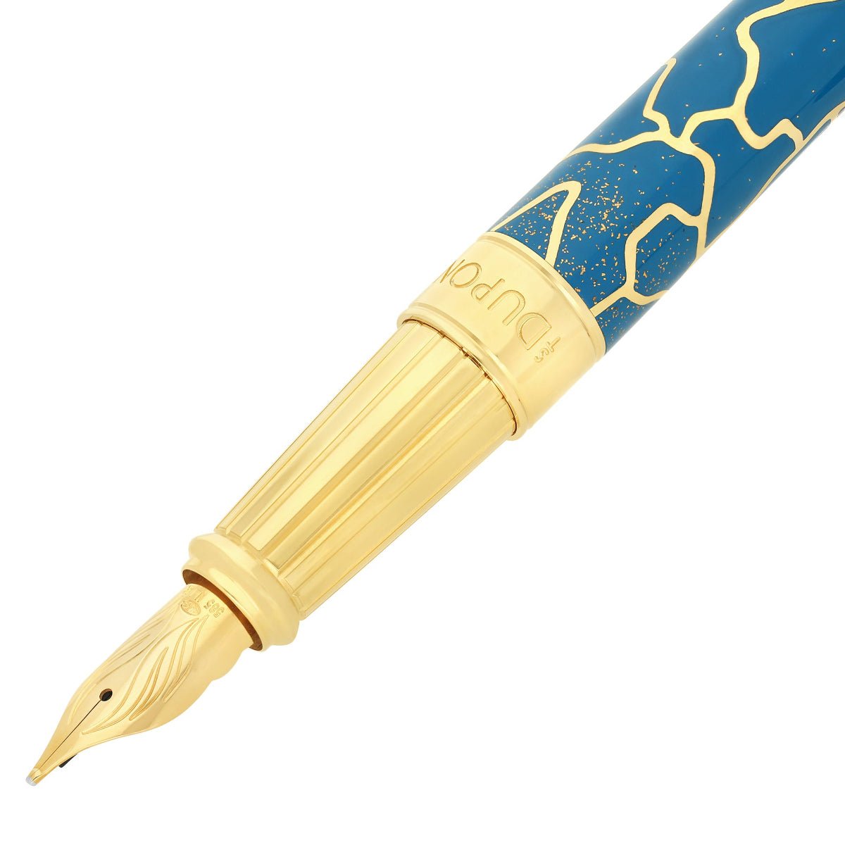 S T Dupont Line D Fountain Pen - Eternity Fender Blue & Golden (Large) - Pen Boutique Ltd