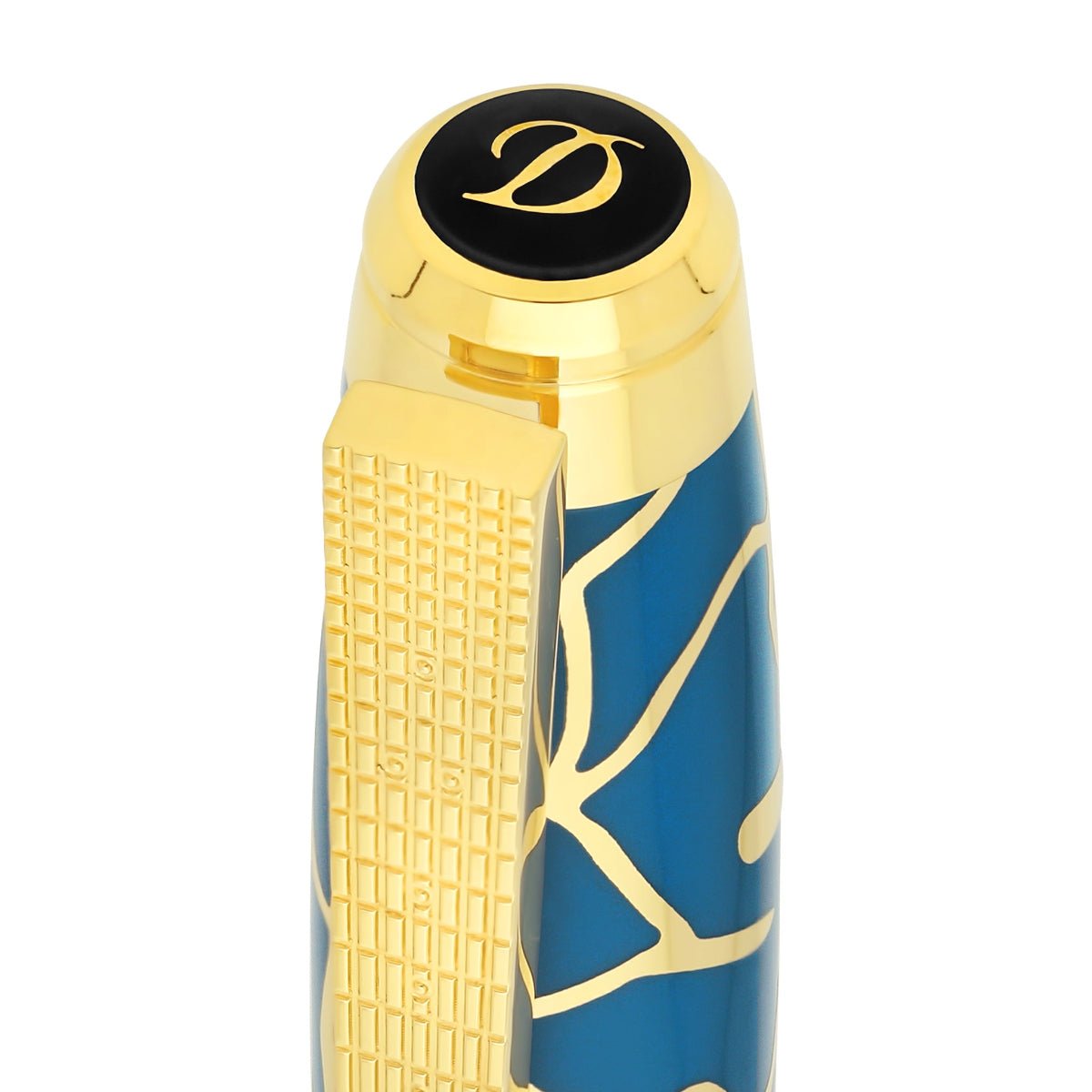 S T Dupont Line D Fountain Pen - Eternity Fender Blue & Golden (Large) - Pen Boutique Ltd