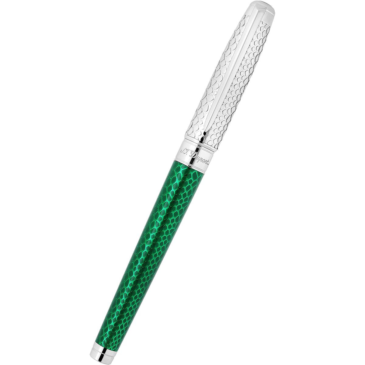 S T Dupont Line D Fountain Pen - Wild Eternity - Green Snake Skin (Large) - Pen Boutique Ltd