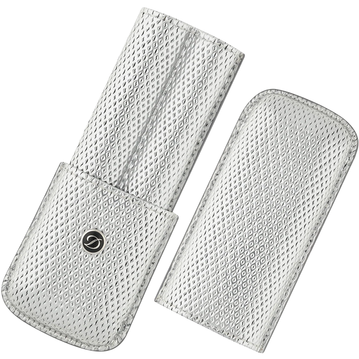 S T Dupont Rigid Two Pen Case - Silvery Mess