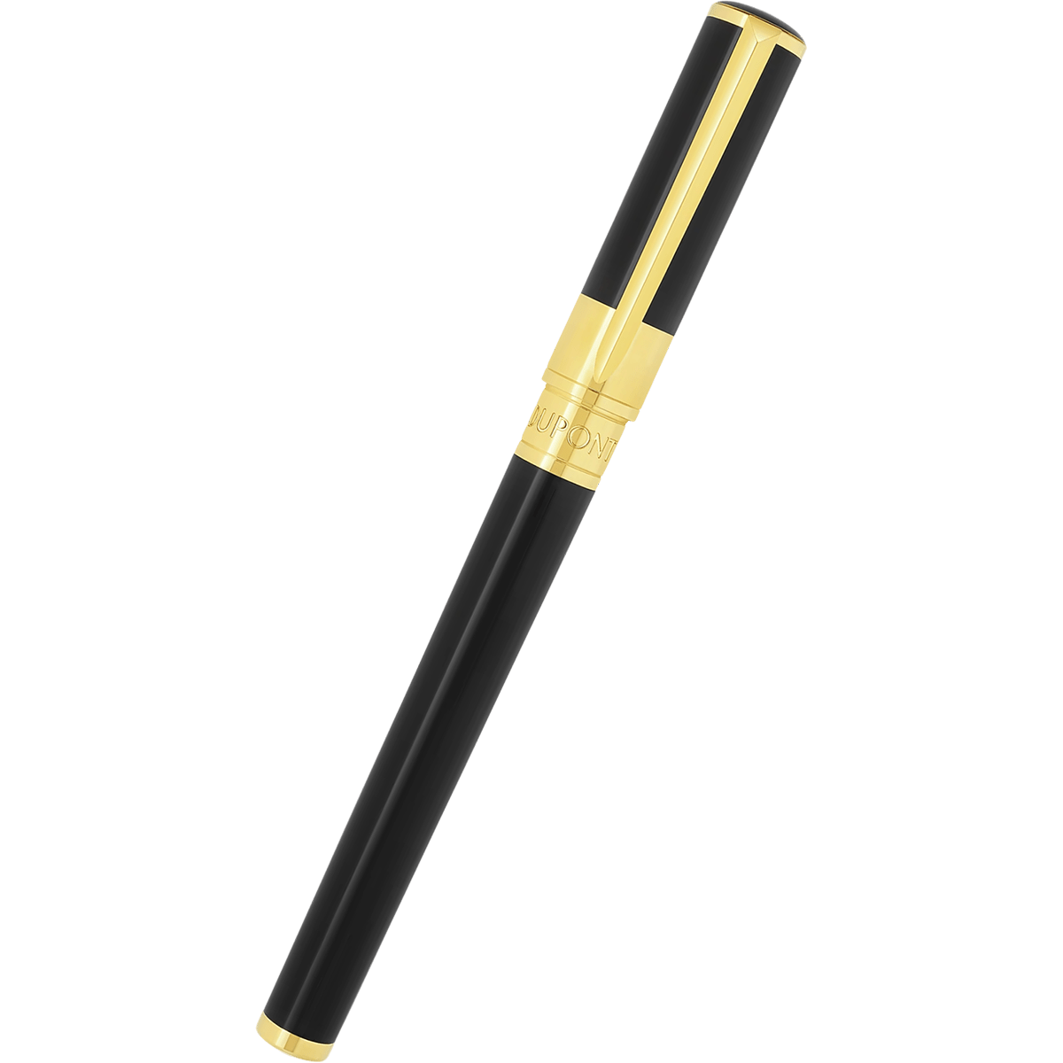 S T Dupont D - Initial Rollerball Pen - Black - Gold Trim - Pen Boutique Ltd