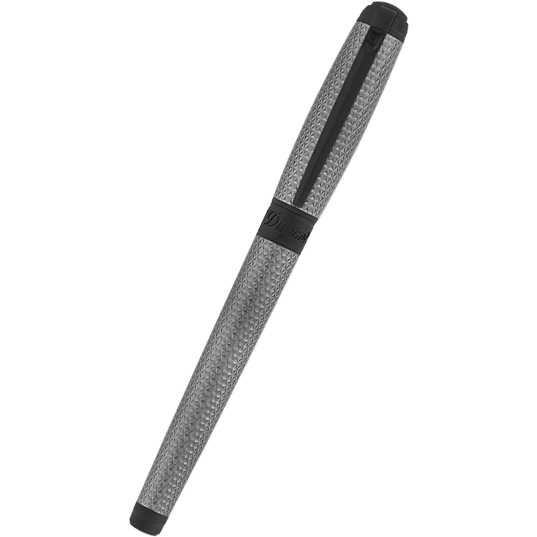 S T Dupont Line D Fountain Pen - Velvet Firehead Guilloche - Graphite - Pen Boutique Ltd