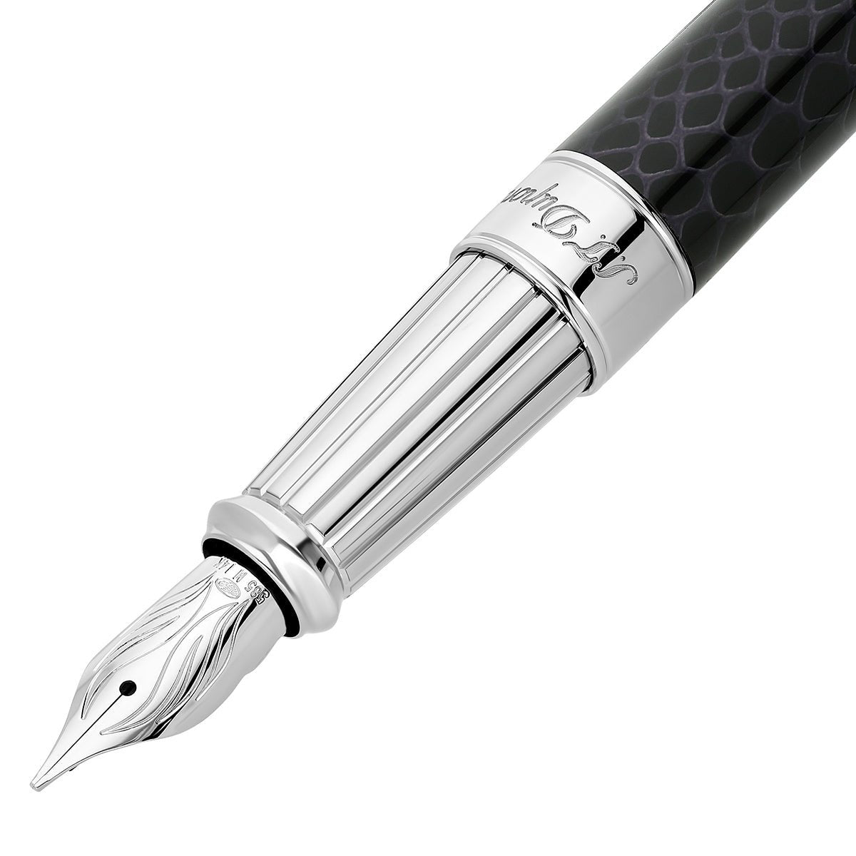 S T Dupont Line D Fountain Pen - Wild Eternity - Black Snake Skin (Large) - Pen Boutique Ltd