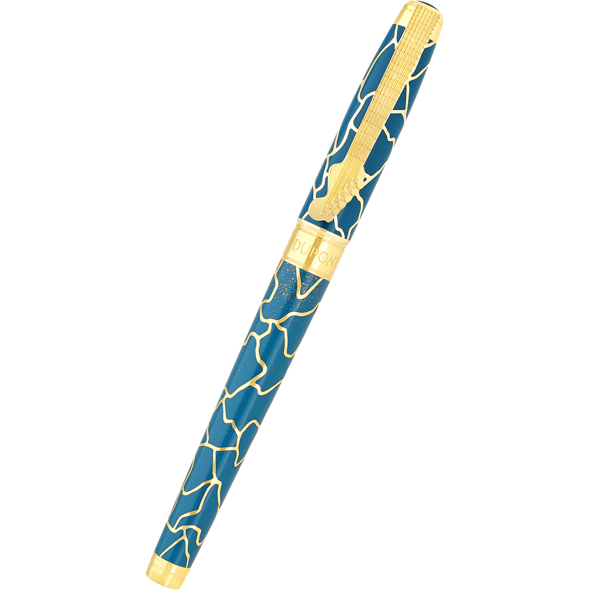 S T Dupont Line D Fountain Pen - Eternity Fender Blue & Golden (Large) - Pen Boutique Ltd