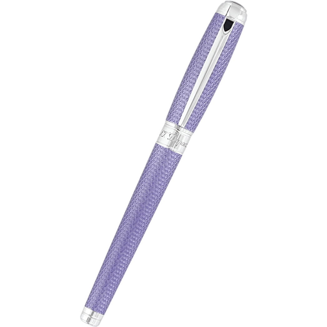 S T Dupont Line D Rollerball Pen - Velvet Firehead Guilloche - Lilac - Pen Boutique Ltd
