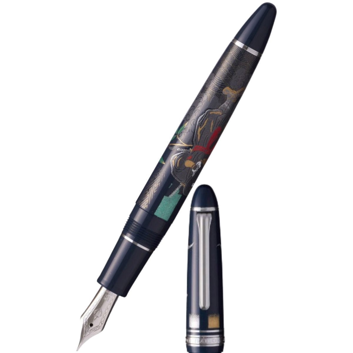 Sailor 1911L Maki - e Ninja Fountain Pen - In - Rhodium Trim - 21K Gold Nib - Pen Boutique Ltd