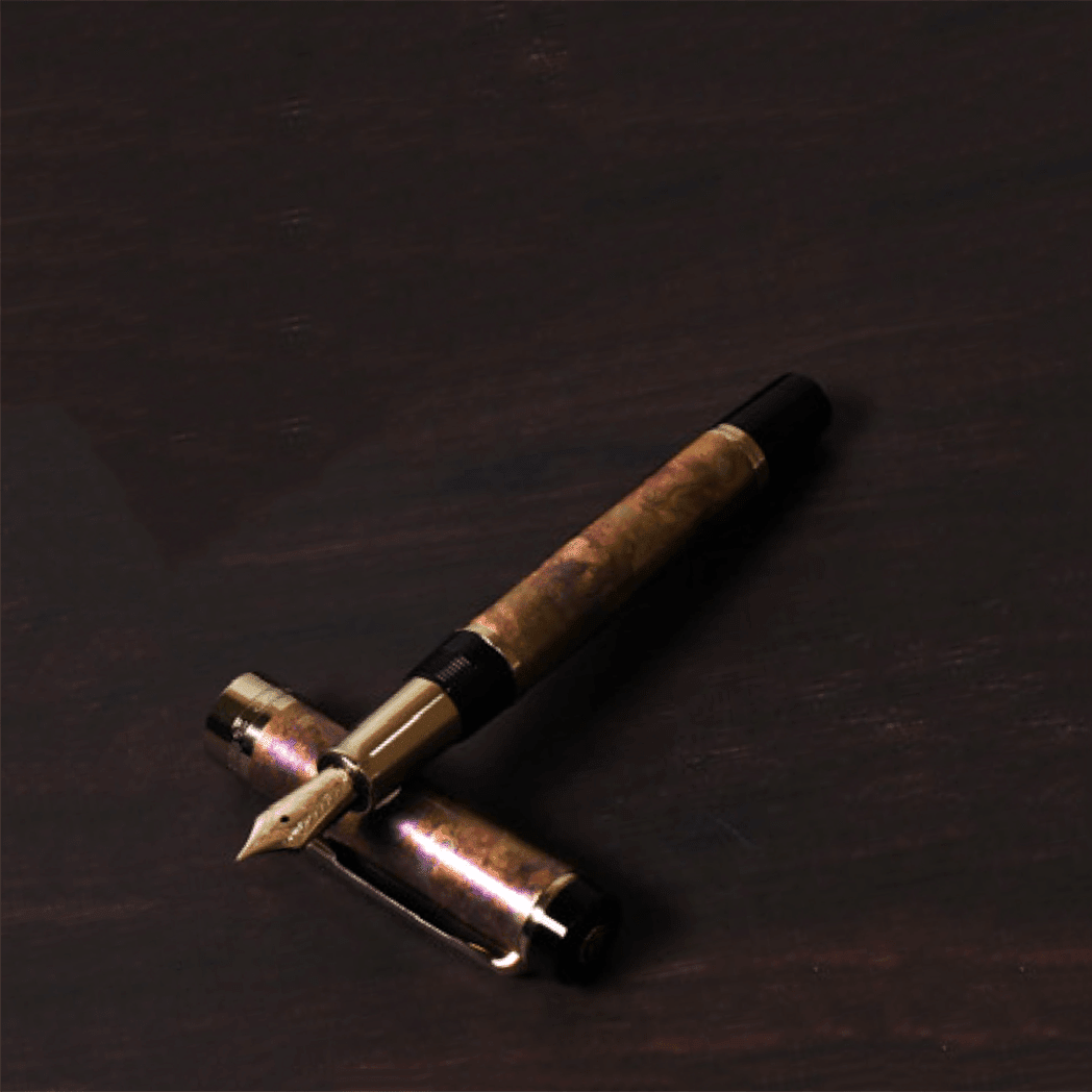 Sailor Cylint Patina Fountain Pen - Brown Patina Hanmon - Kujiyau - 21K - Pen Boutique Ltd