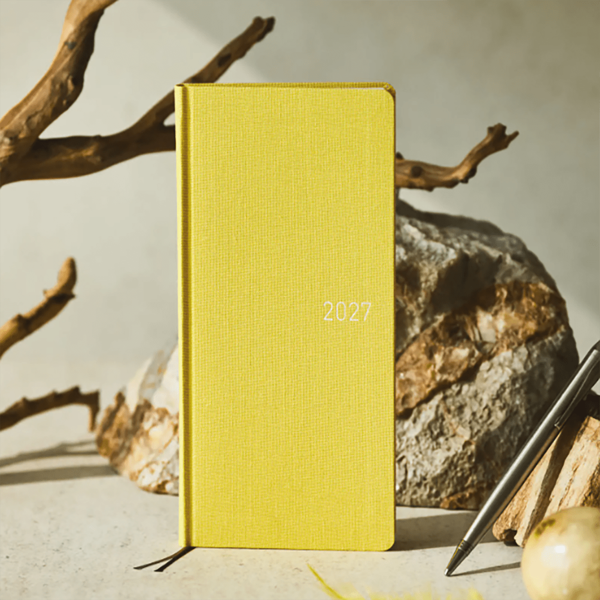 Hobonichi 2027 Light Hardcover Book - Colors: Canaria Yellow - Tall & Slim (Weeks - January Start) - Pen Boutique Ltd