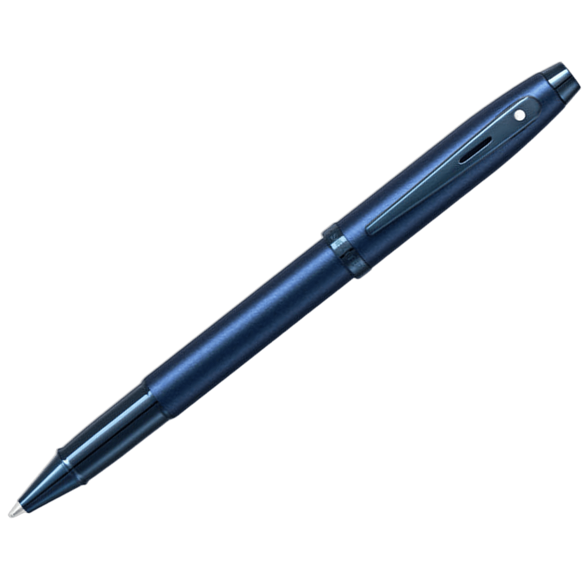 Sheaffer 100 Rollerball Pen - Satin Blue Lacquer - Blue Trim - Pen Boutique Ltd