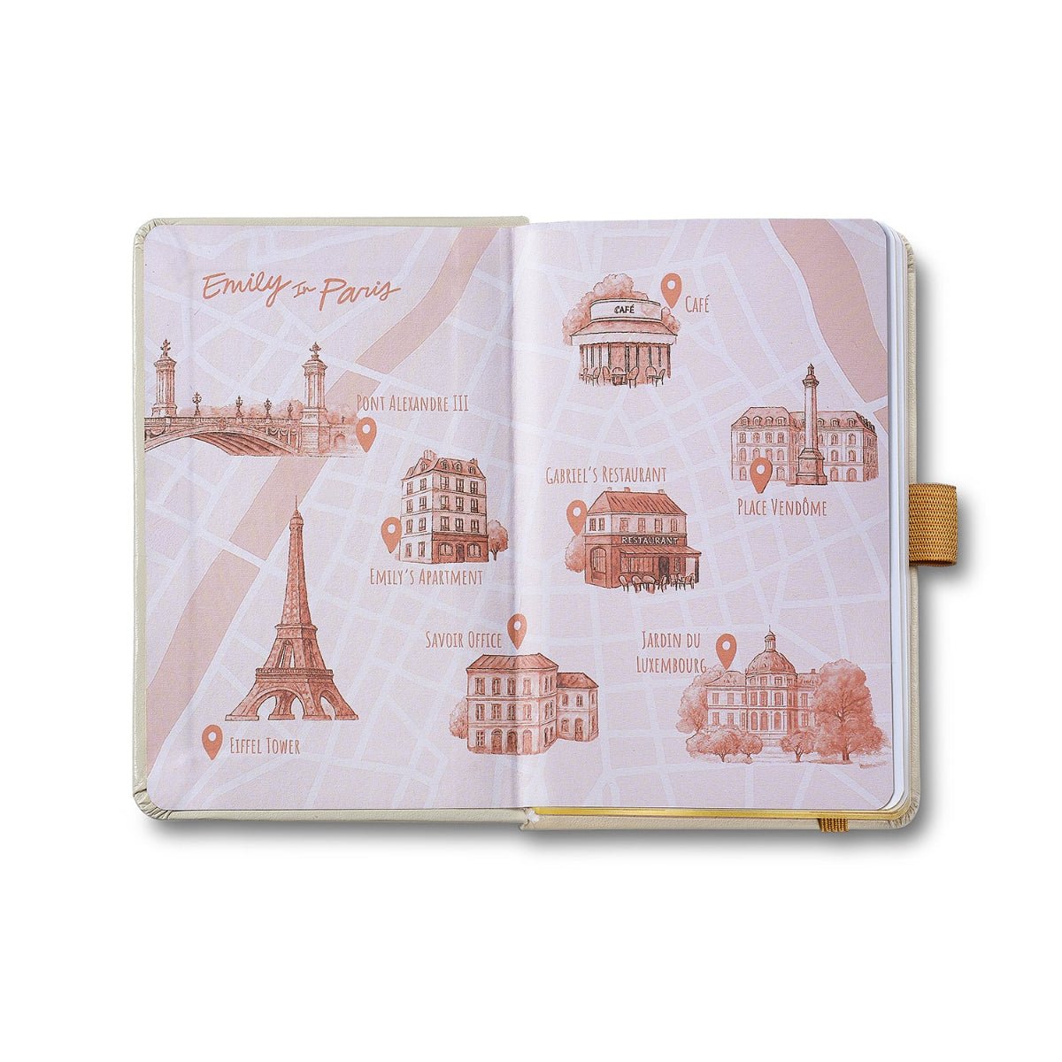 Sheaffer 100 x Emily in Paris Ballpoint Pen - Champagne Gold + Hardbound Small Notebook (Gift Set) - Pen Boutique Ltd