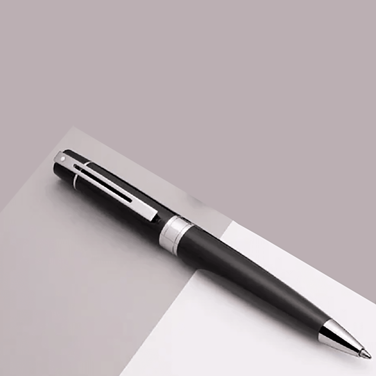 Sheaffer 300 Ballpoint Pen - 9312 Glossy Black - Chrome Trim - Pen Boutique Ltd