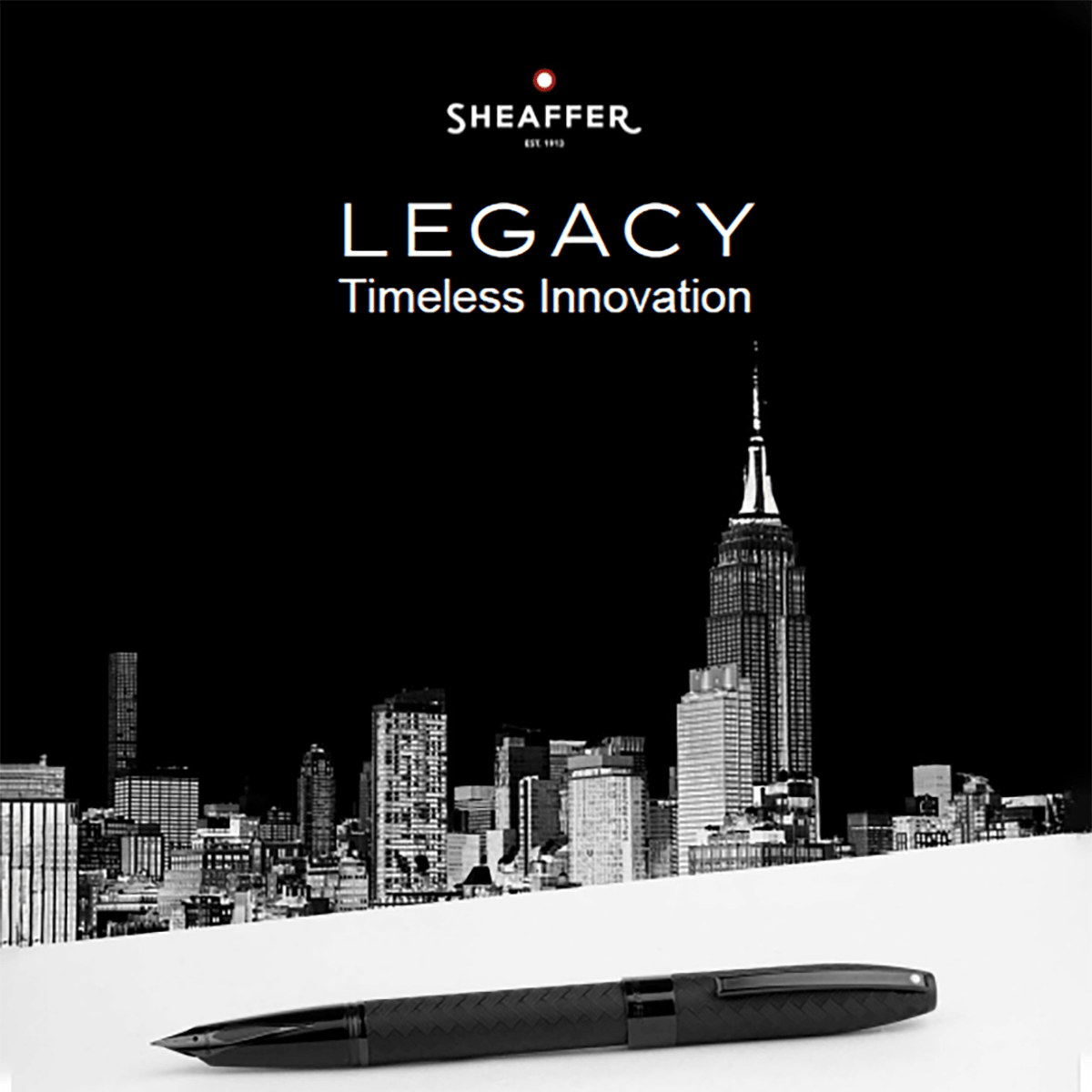 Sheaffer Legacy Fountain Pen - Chevron Matte Black - PVD Gunmetal Trim - Pen Boutique Ltd