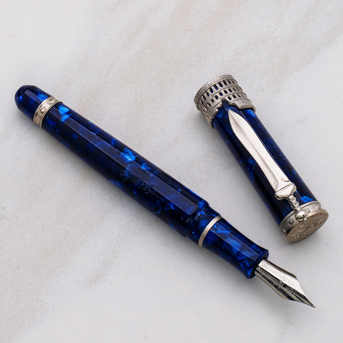 Stipula Gladiator Fountain Pen - Cuma Blue-Pen Boutique Ltd