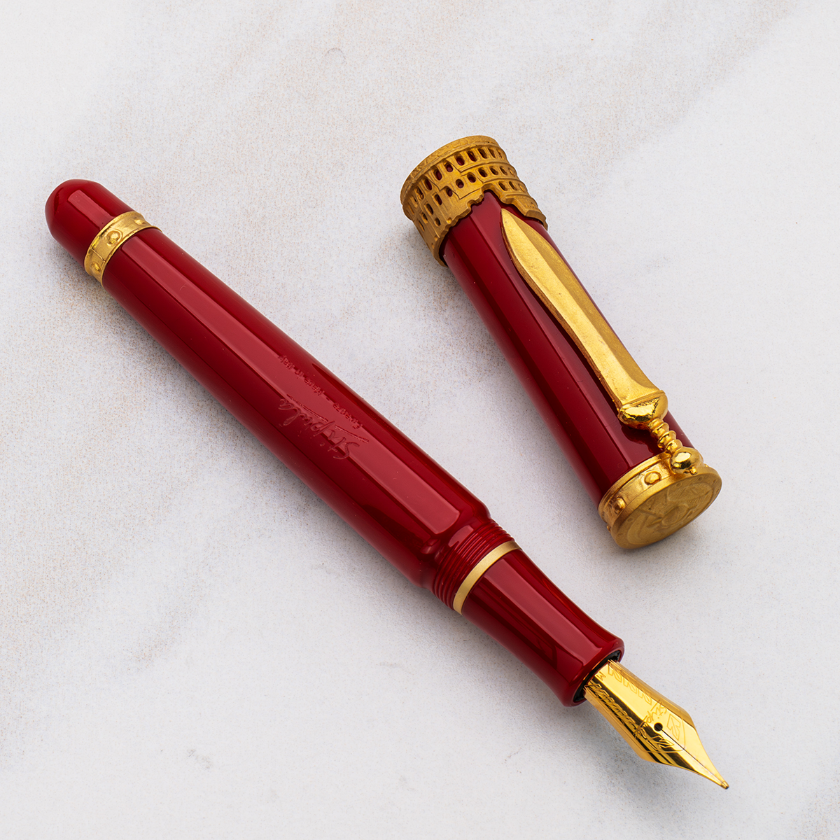 Stipula Gladiator Fountain Pen - Red-Pen Boutique Ltd