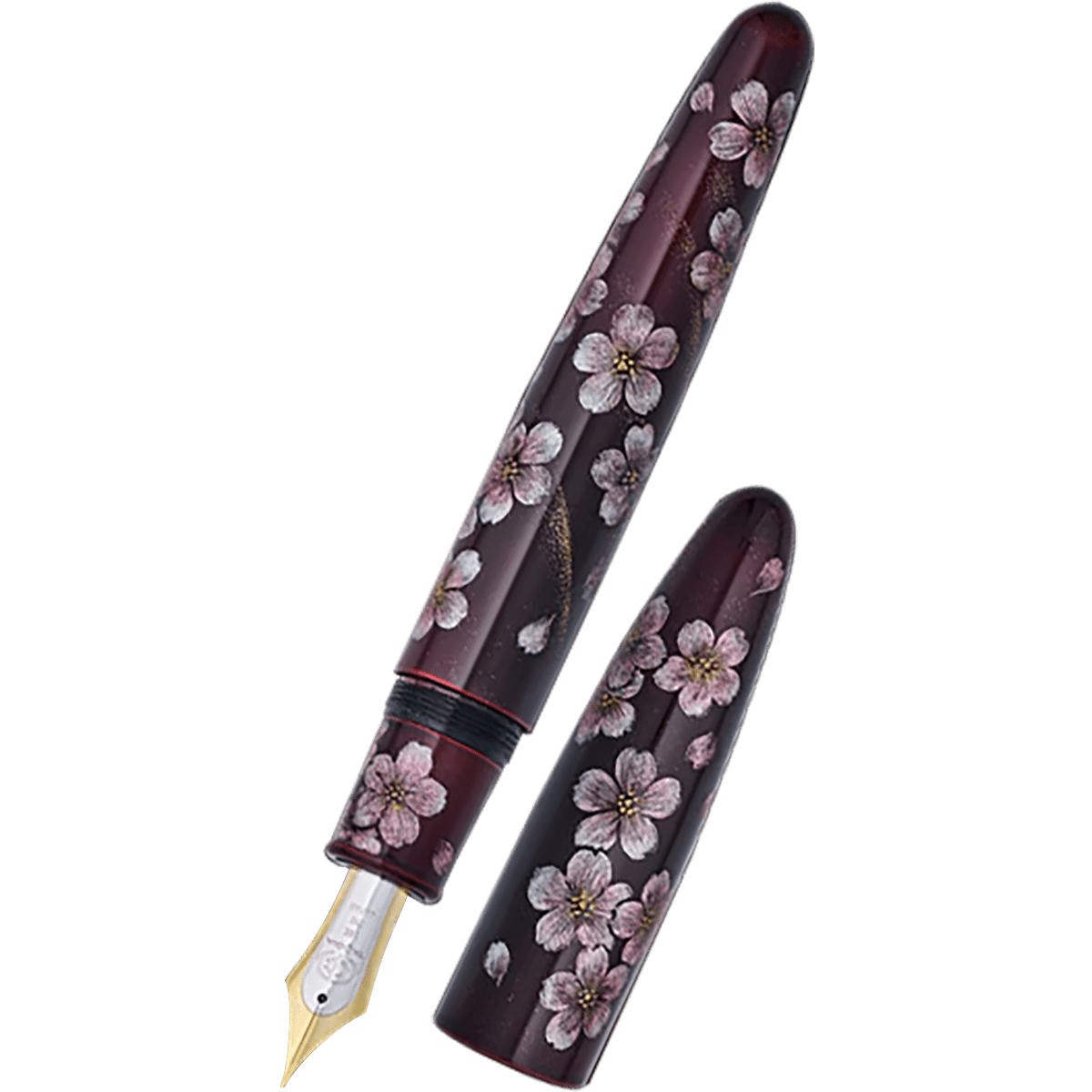 Taccia Empress Fountain Pen - Aka Fuji & Sakura on Red Chinkin (Limited Edition) - Pen Boutique Ltd