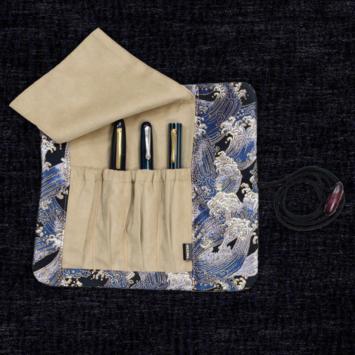Taccia Kimono Pen Roll - Wave - 4 Slot - Small - Pen Boutique Ltd