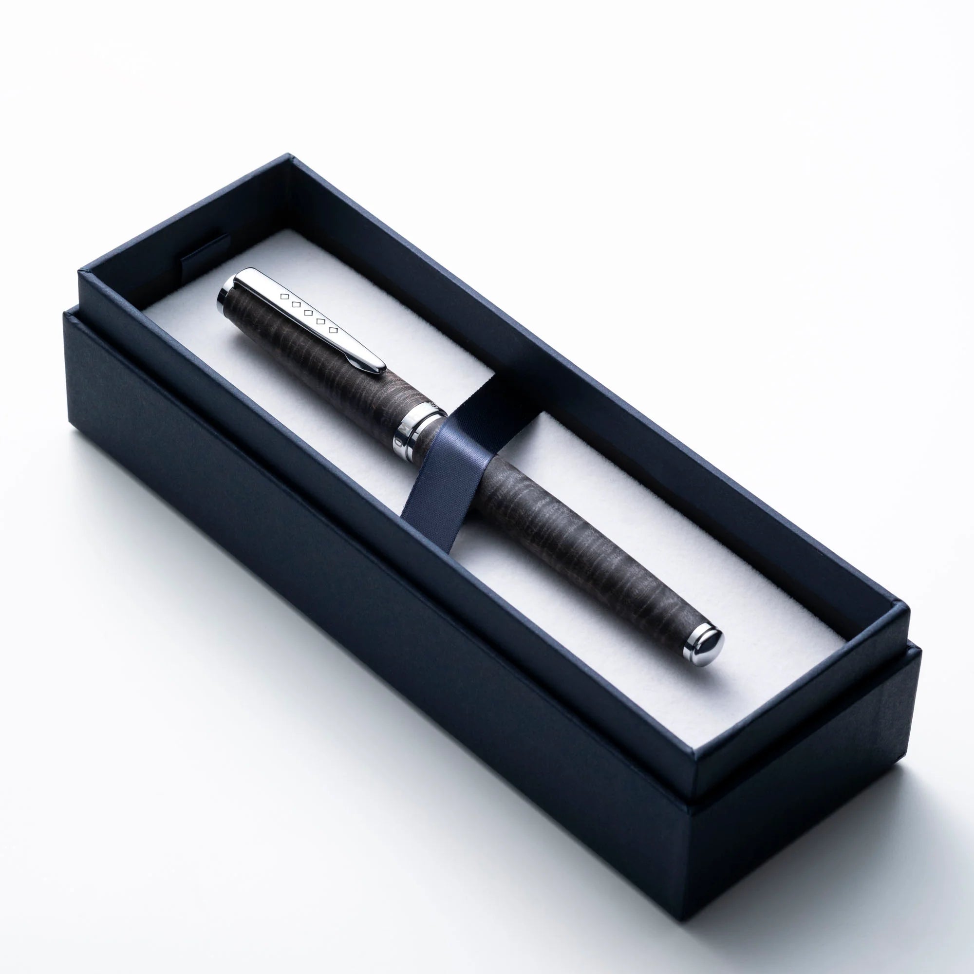 Tom Hessin Edinburgh "Stockbridge Stone" Ballpoint Pen - Wooden Barrel, Chrome Trim - Pen Boutique Ltd