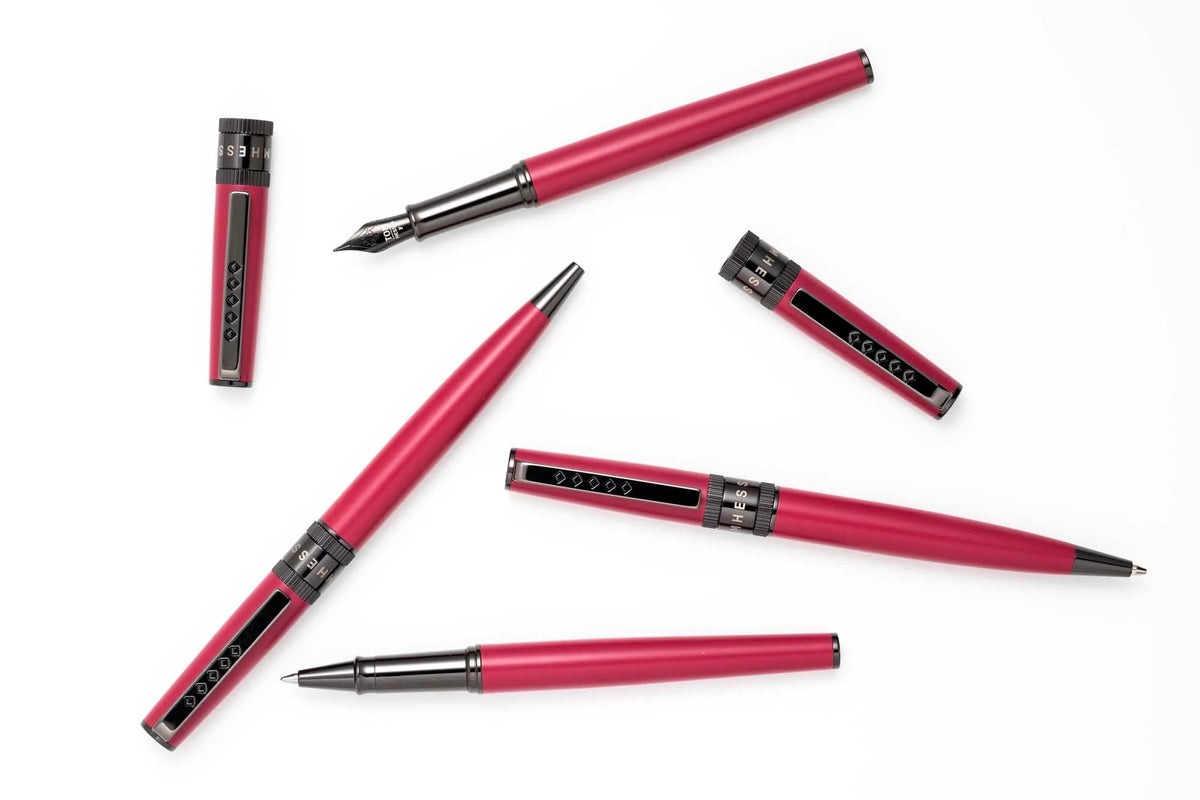 Tom Hessin Rebel "Jewellers Rouge" Mechanical Pencil – Gunmetal Trim - Pen Boutique Ltd