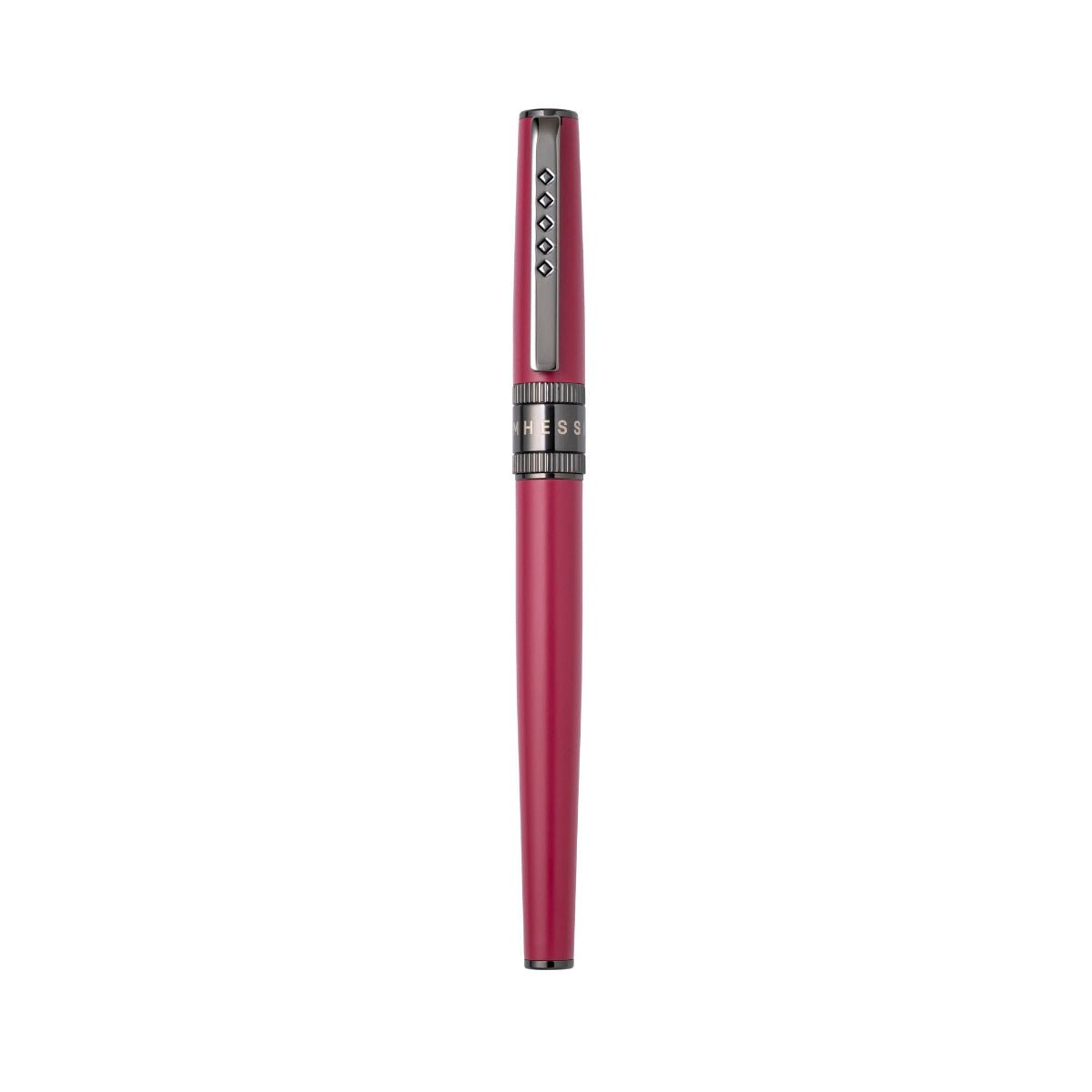 Tom Hessin Rebel "Jewellers Rouge" Rollerball Pen – Gunmetal Trim - Pen Boutique Ltd