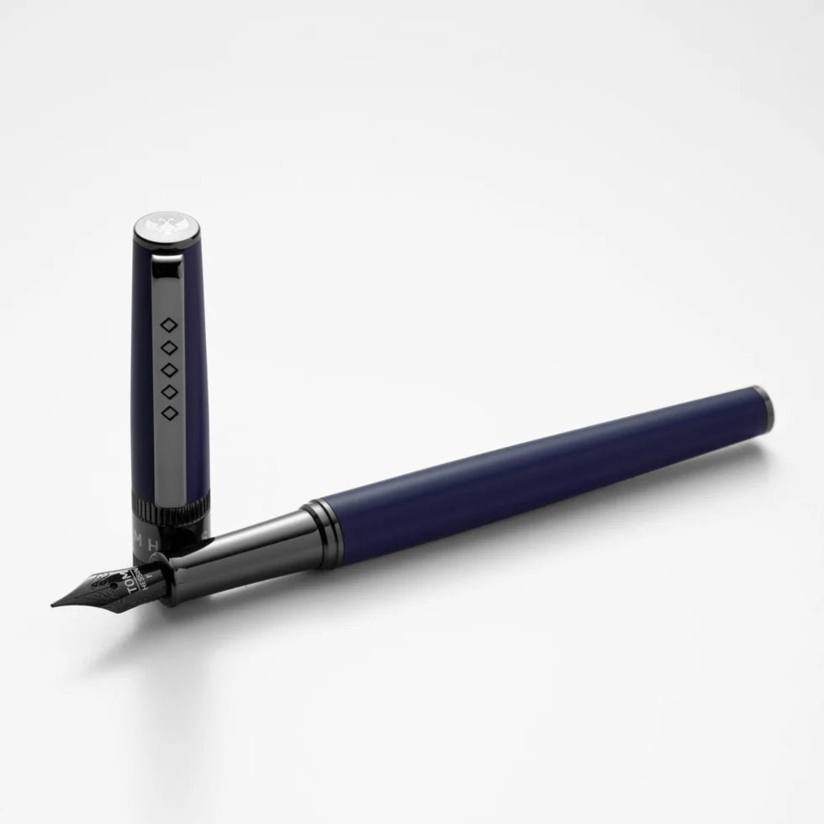 Tom Hessin Rebel "Oxford Blue" Fountain Pen – Gunmetal Trim - Pen Boutique Ltd