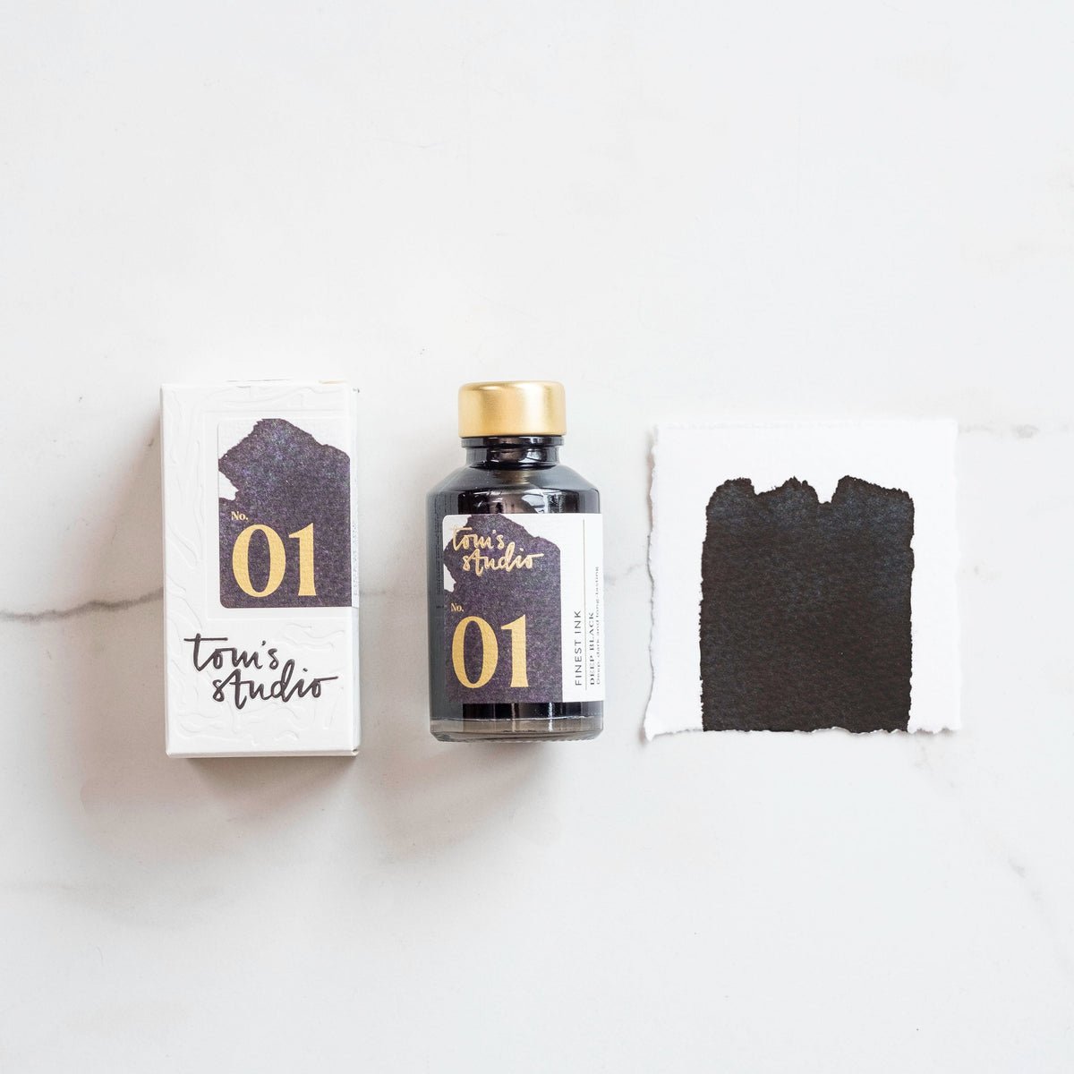 Tom's Studio Ink Bottles - 01 Deep Black - 50ml - Pen Boutique Ltd