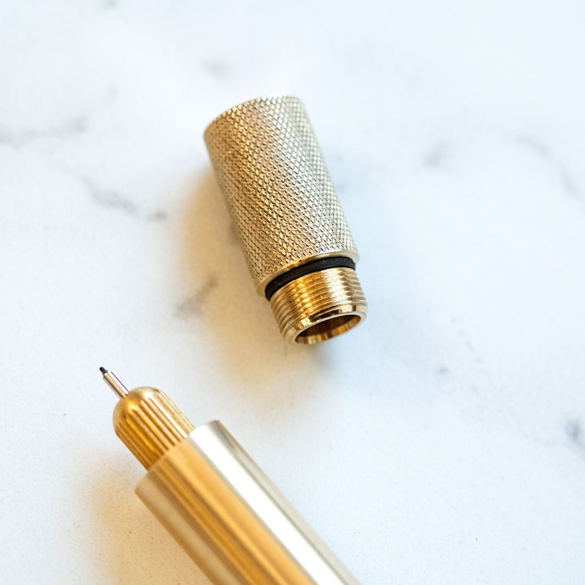 Tom's Studio Lumos Pro Single Tip Fineliner Pen - Brass - Pen Boutique Ltd