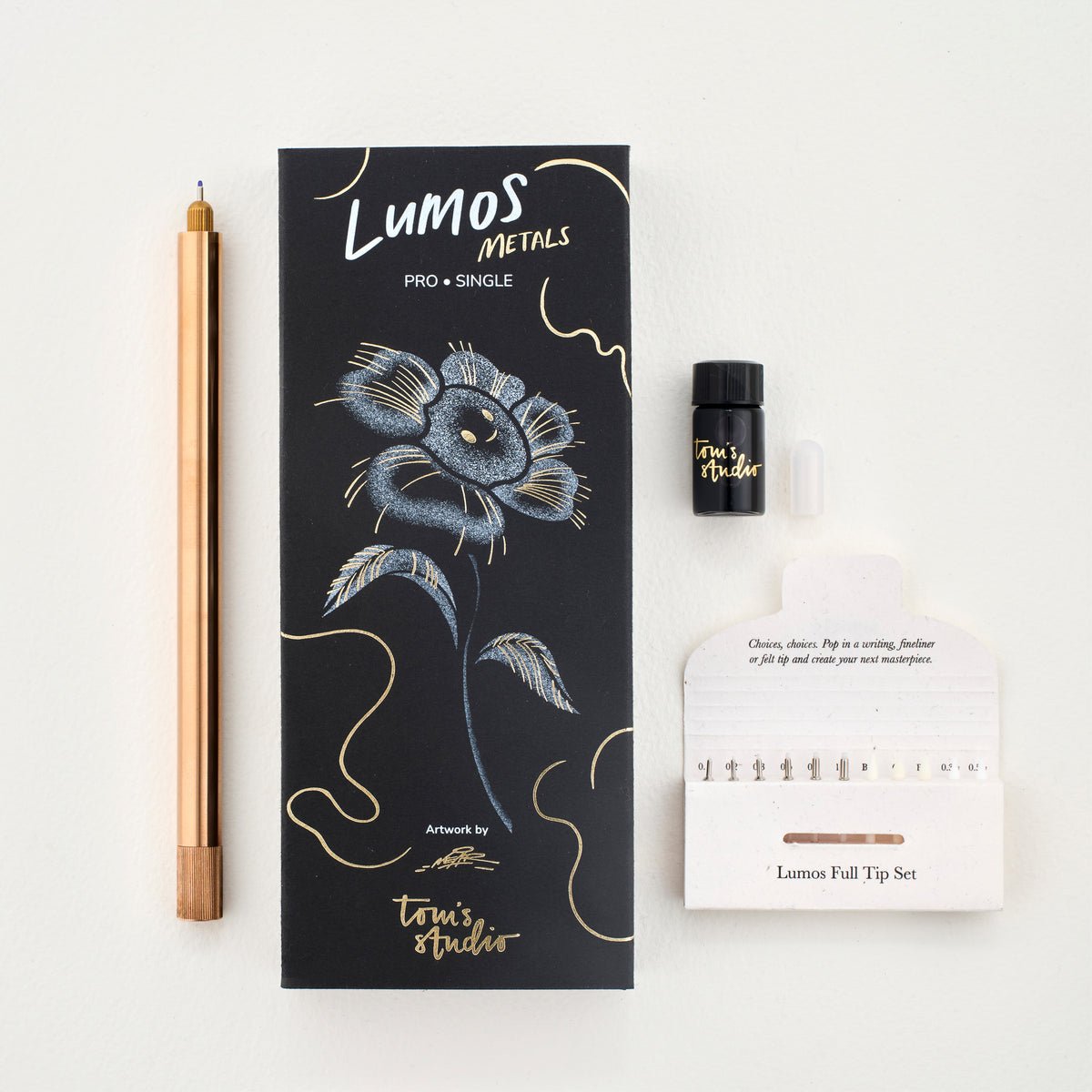 Tom's Studio Lumos Pro Single Tip Fineliner Pen - Bronze - Pen Boutique Ltd