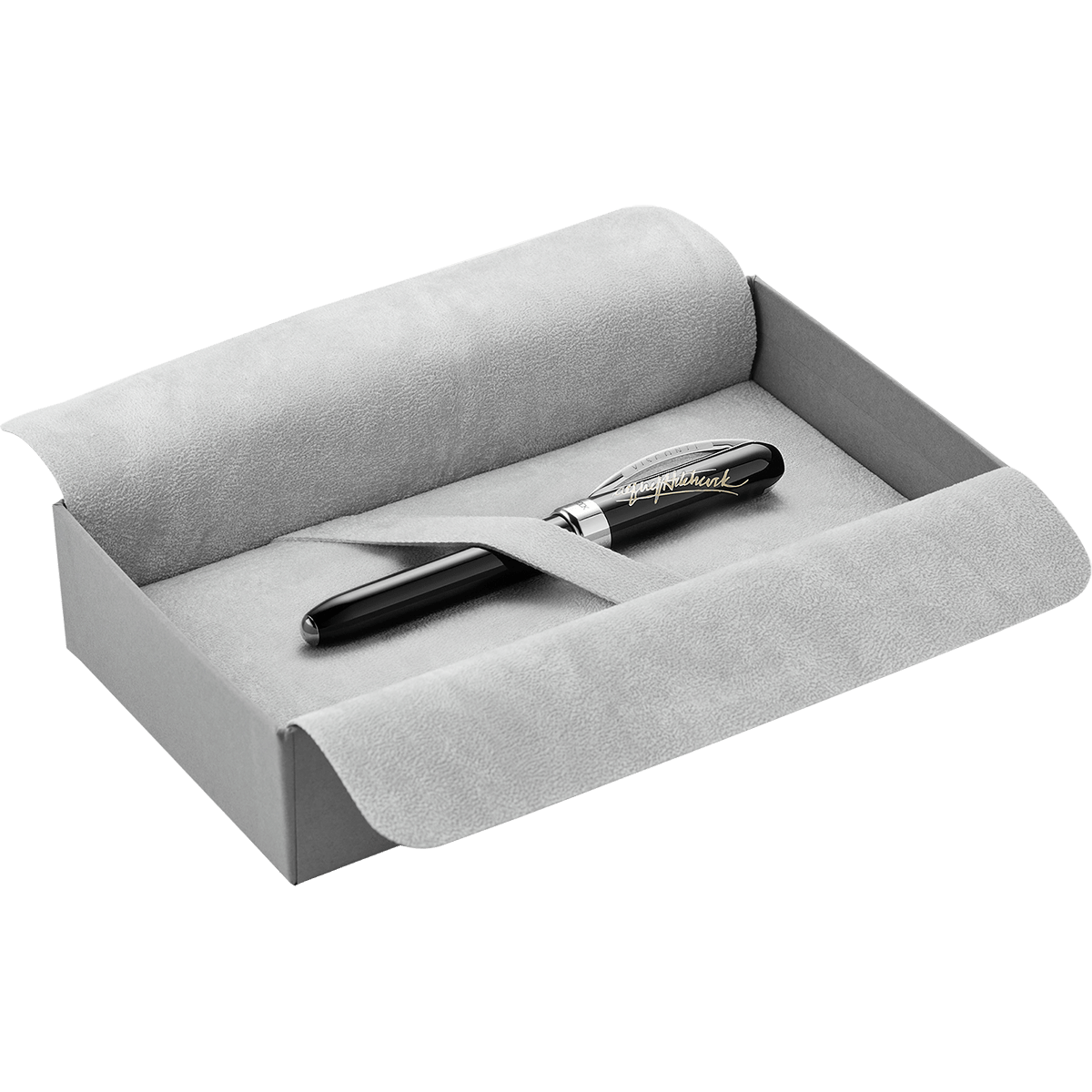 Visconti Alfred Hitchcock Rollerball Pen - Black - Palladium Trim - Pen Boutique Ltd