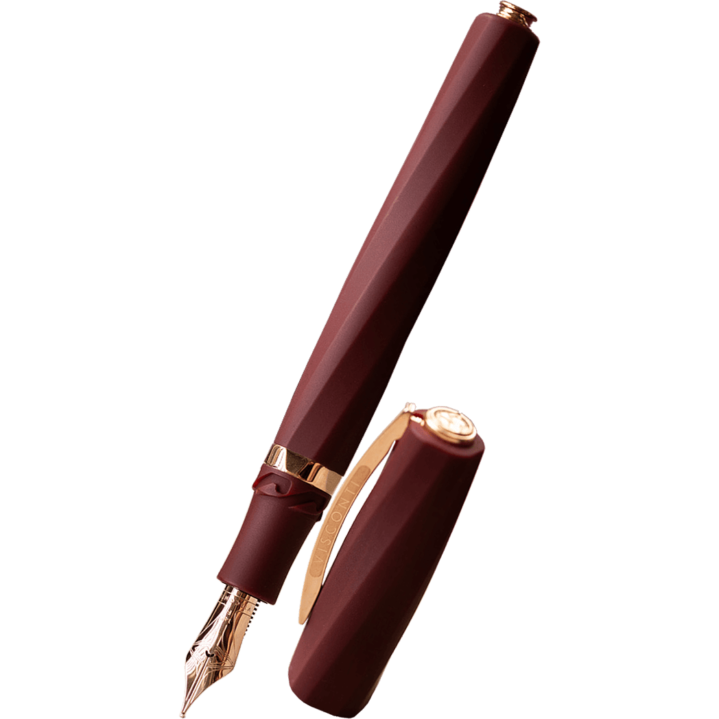 Visconti Divina Fountain Pen - Matte Bordeaux - 14k (Oversize) - Pen Boutique Ltd