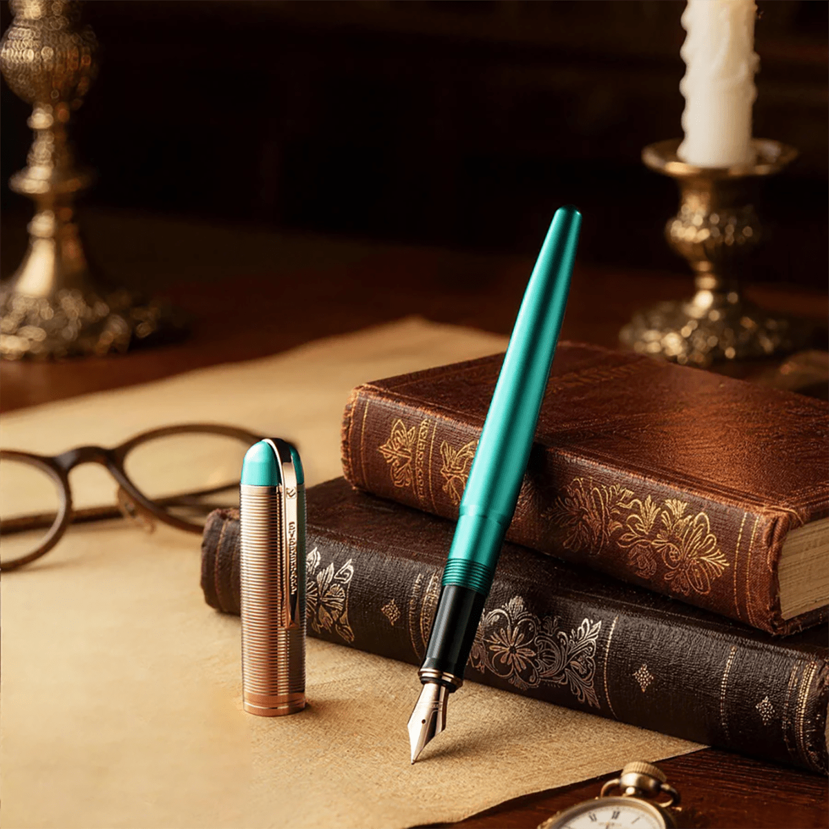 Wahl-Eversharp Skyline Fountain Pen - Emerald Rose - Rose Gold Trim - Pen Boutique Ltd