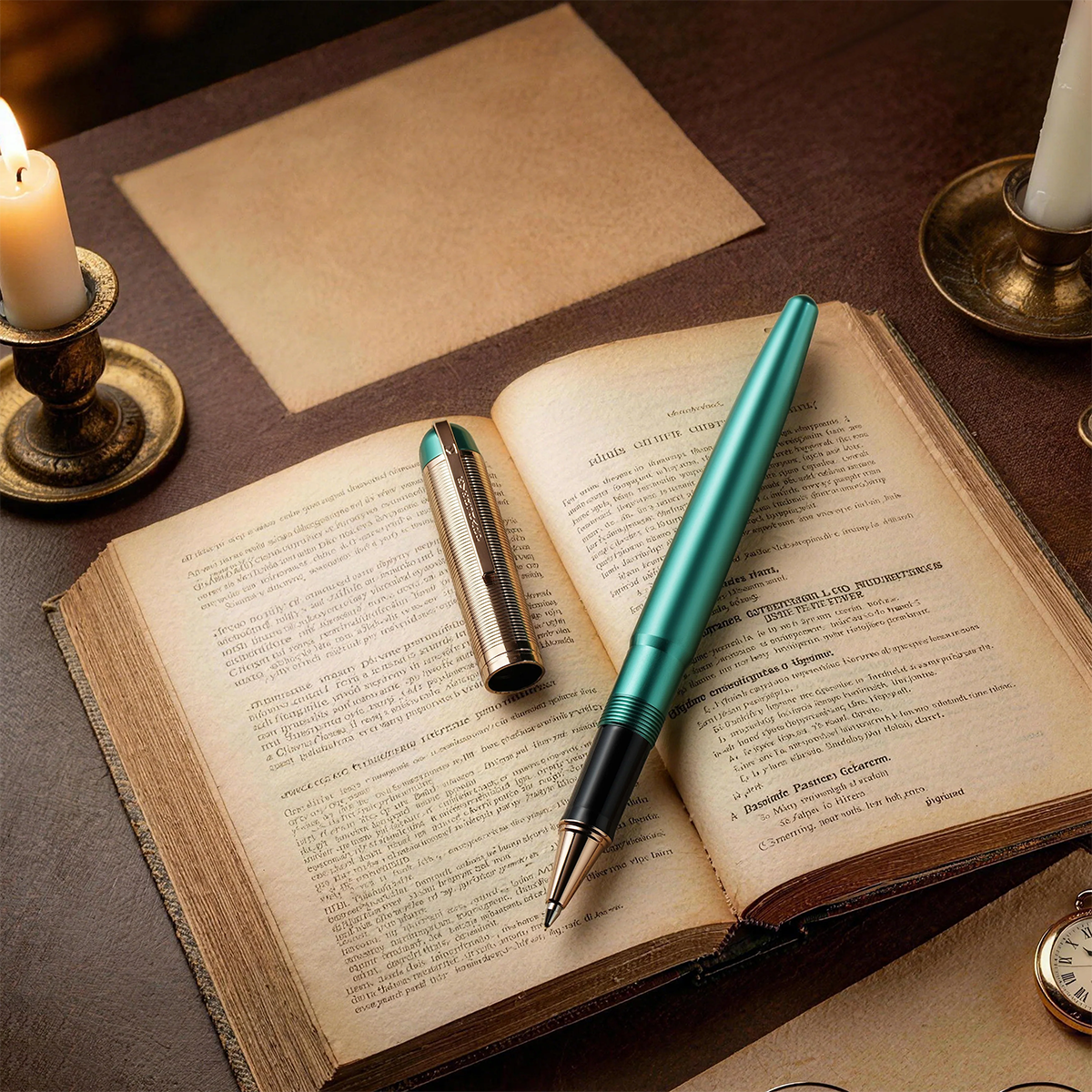 Wahl-Eversharp Skyline Rollerball Pen - Emerald - Rose Gold Trim - Pen Boutique Ltd