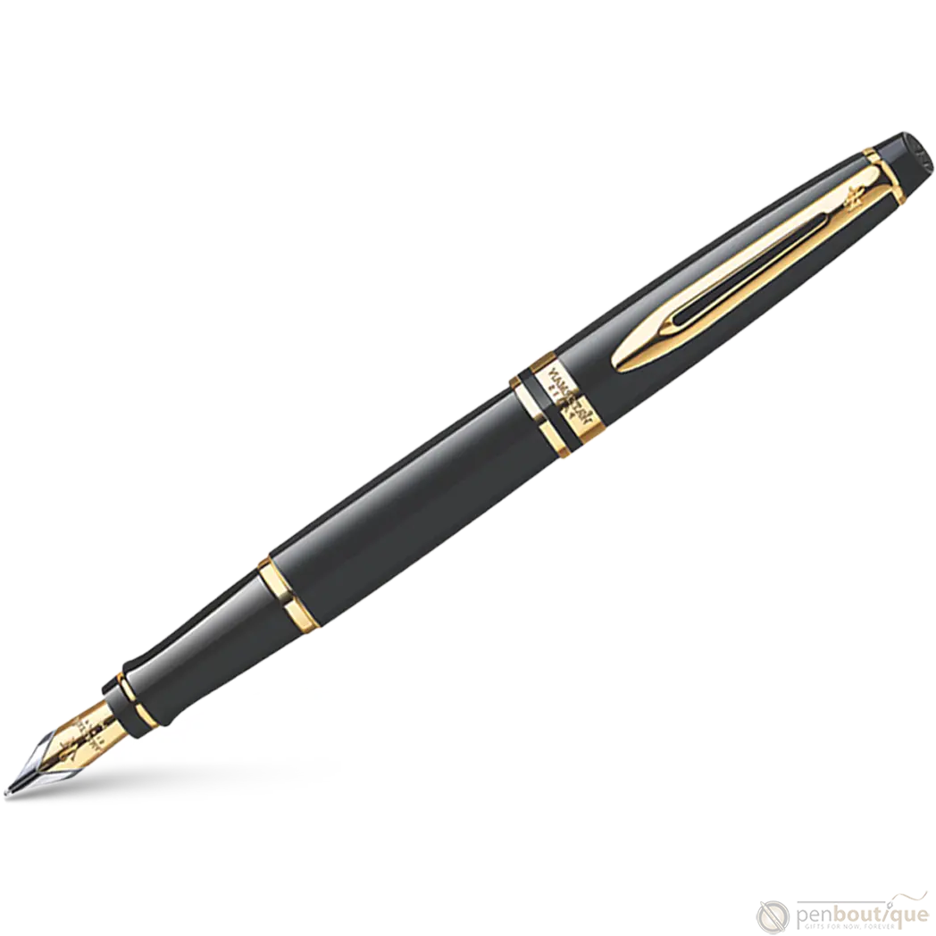 Waterman Expert Black Gold Trim Fountain Pen-Pen Boutique Ltd