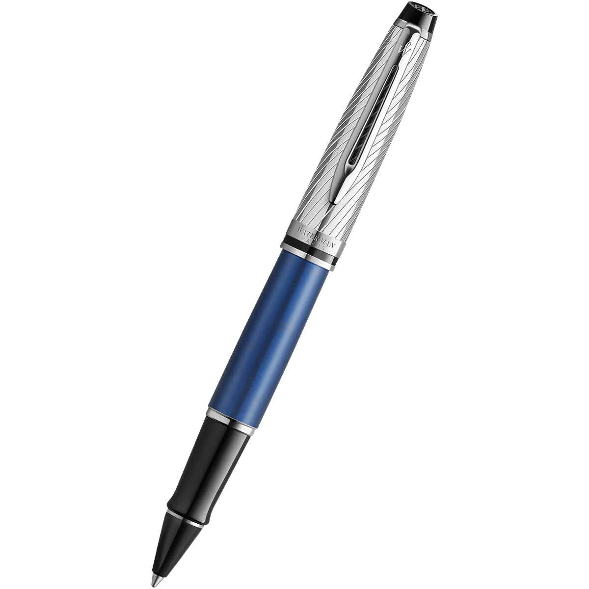 Waterman Expert Rollerball Pen - Metallic Blue - Chrome Trim (Deluxe) - Pen Boutique Ltd