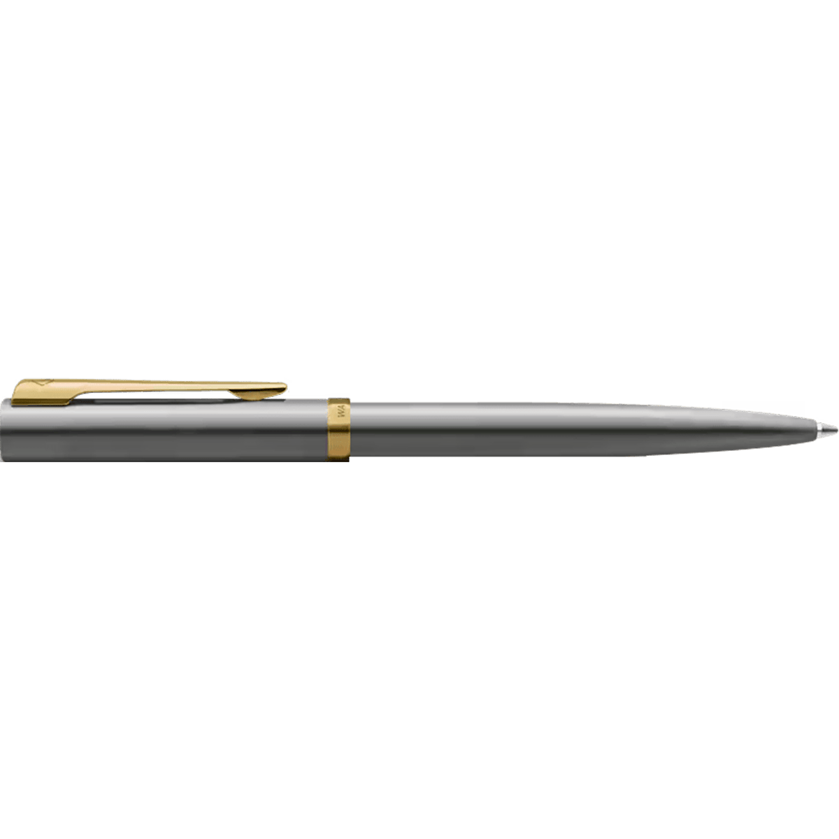 Waterman Impression Ballpoint Pen - Stainless Steel - Gold Trim - Pen Boutique Ltd