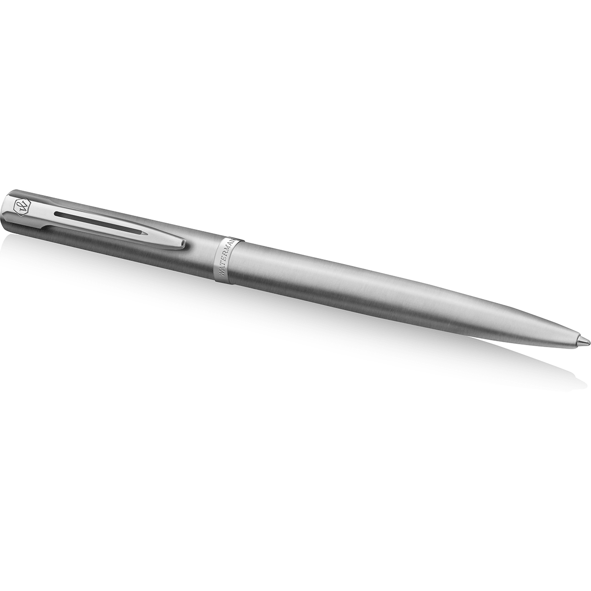 Waterman Impression Ballpoint Pen - Stainless Steel - Chrome Trim - Pen Boutique Ltd